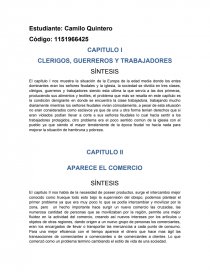 CAPITULO I CLERIGOS, GUERREROS Y TRABAJADORES. Página 1