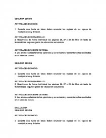 Proyecto de enseñanza de Matemáticas primer grado de educación secundaria: Problemas multiplicativos. Página 7