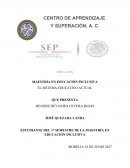 MAESTRÍA EN EDUCACIÓN INCLUSIVA. EL SISTEMA EDUCATIVO ACTUAL