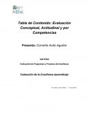 Tabla de Contenido: Evaluación Conceptual, Actitudinal y por Competencias