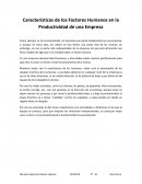 Características de los Factores Humanos en la Productividad de una Empresa