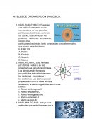 NIVELES DE ORGANIZACION BIOLOGICA. EJEMPLOS