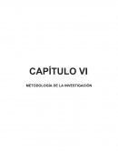 CAPÍTULO VI METODOLOGÍA DE LA INVESTIGACIÓN