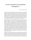 ¿Existe conciencia en las maquinas “Inteligentes”?