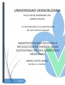 Nanotecnología aplicada a la recolección de energía sustentable en carreteras Mexicanas