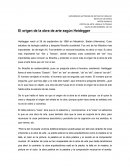 El origen de la obra de arte según Heidegger