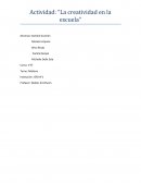 Actividad: “La creatividad en la escuela”