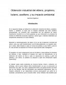 Obtención industrial del etileno, propileno, buteno, acetileno, y su impacto ambiental