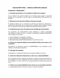 EVALUACIÓN FINAL – MODULO ASPECTOS LEGALES. Página 1