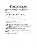 Competencias: Capacidades generales que posibilitan el “poder hacer” que los niños manifiestan a lo largo de su desarrollo