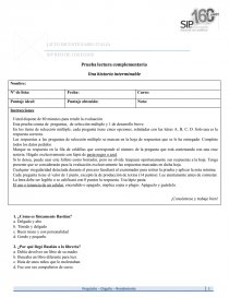 Prueba lectura complementaria Una historia interminable. Página 1