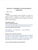 COMO ES EL CONOCIMIENTO Y USO DEL MATERIAL DE LABORATORIO