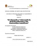 Evaluando y Valorando la práctica docente y los contenidos temáticos