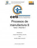 Procesos de manufactura II Tarea 1: Resumen 1 Formación de viruta