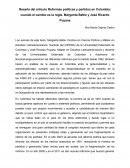 Reseña del artículo Reformas políticas y partidos en Colombia: cuando el cambio es la regla