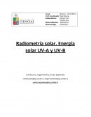 Radiometría solar. Energía solar UV-A y UV-B