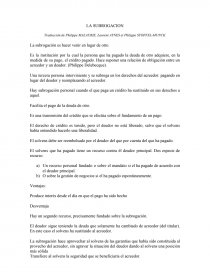 La Subrogacion Traducción de Philippe MALAURIE, Laurent AYNES et Philippe STOFFEL-MUNCK. Página 1