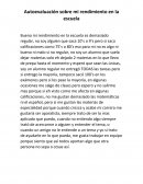 Autoevaluación sobre mi rendimiento en la escuela