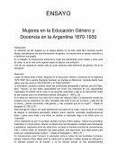 Mujeres en la Educación Género y Docencia en la Argentina 1870-1930