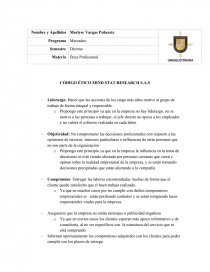 CÓDIGO ÉTICO MIND STAT RESEARCH S.A.S. Página 1