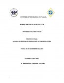 ANÁLISIS DE SISTEMA DE PRODUCCIÓN DE EMPRESA KIENER