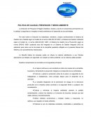 POLITICA DE CALIDAD, PREVENCION Y MEDIO AMBIENTE