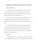 GENERACIÓN DE PROPUESTAS POLÍTICAS VIABLES