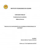 Ensayo de los antecedentes de las normas internacionales de auditoria