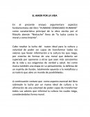 Ensayo El Amor Por La Vida