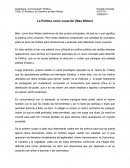 La Política como vocación (Max Weber)