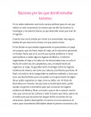 Razones por las que decidí estudiar turismo