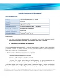 Formato Programa de capacitación. Página 1