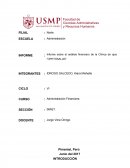 Informe sobre el análisis financiero de la Clínica de ojos “OPHTOSALUD”