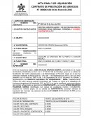 Acta final y de liquidación. Contrato de prestación de servicios