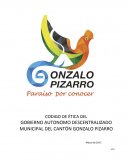 EL ALCALDE DEL GOBIERNO AUTONOMO DESCENTRALIZADO MUNICIPAL DEL CANTÓN GONZALO PIZARRO