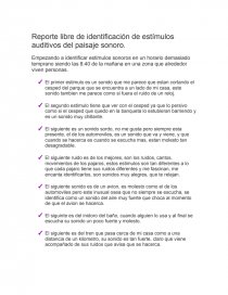 Reporte libre de identificación de estímulos auditivos del paisaje sonoro. Página 1