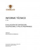 EVALUACIÓN DE EXPOSICIÓN OCUPACIONAL A POLVO RESPIRABLE
