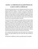 LA COMPETENCIA ES CUALQUIER PERSONA CON LA QUE EL CLIENTE LO COMPARE UNO