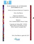 PLAN GENERAL DE ACTIVIDADES SEPTEMBRINAS 2017
