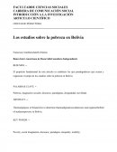 Los estudios sobre la pobreza en Bolivia