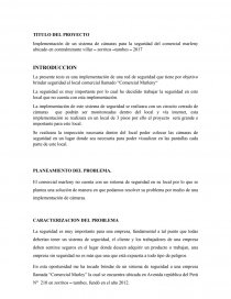 Implementación de un sistema de cámaras para la seguridad del comercial marleny ubicado en contralmirante villar – zorritos –tumbes – 2017. Página 1