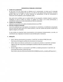 Deficiente comunicación en la cadena de abastecimiento de una PYME. Página 1