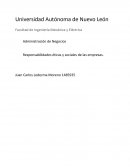 Responsabilidades eticas y sociales de las empresas.