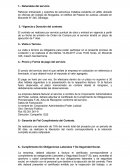 Terminos. Naturaleza del servicio