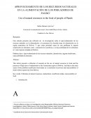 APROVECHAMIENTO DE LOS RECURSOS NATURALES EN LA ALIMENTACIÓN DE LOS POBLADORES DE PANDO