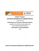 ENFOQUES MODERNOS DE ADMINISTRACIÓN: