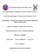 Reporte de practica Programación básica de pieza de revolución
