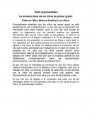 La lectoescritura de los niños de primer grado.