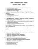 MODELO DE PREGUNTAS DE EXAMEN GEOLOGÍA MARINA – 2000/01