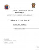 COMPETENCIA COMUNICATIVA ACTIVIDADES UNIDAD 1